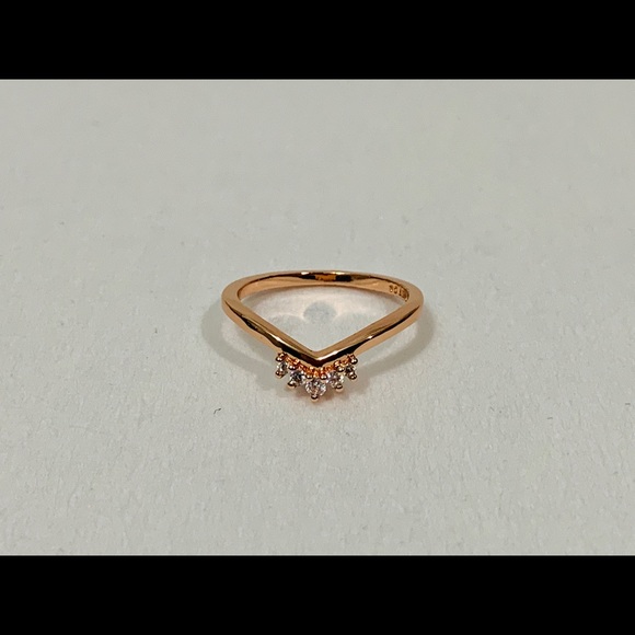 Pandora rose gold Tiara Wishbone ring 188282CZ - Picture 7 of 8